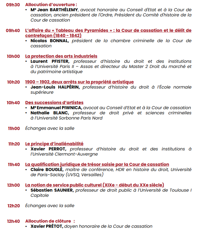 Programme Cour de cassation et les arts